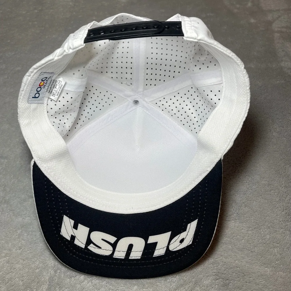BOCO Gear Hat Men White Plush Technical Trucker Performance Running Snapback NWT